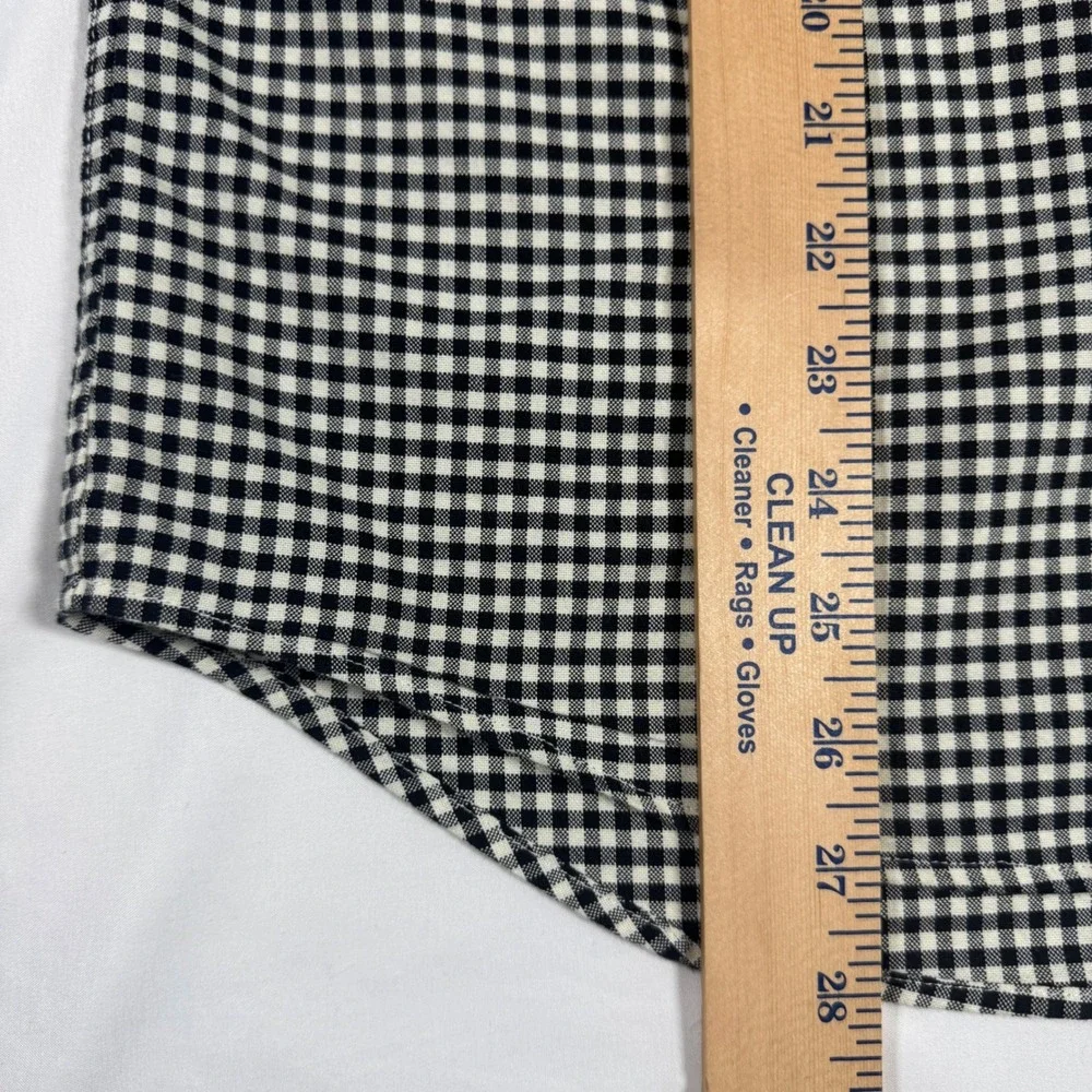 Ralph Lauren Gingham Button Down Shirt Boys XL 18-20 Black White Long Sleeve